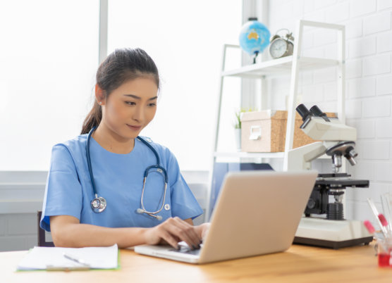 a medical staff at her office