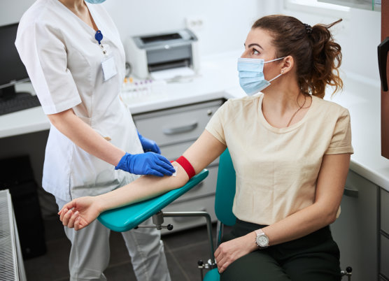 a patient together with her nurse