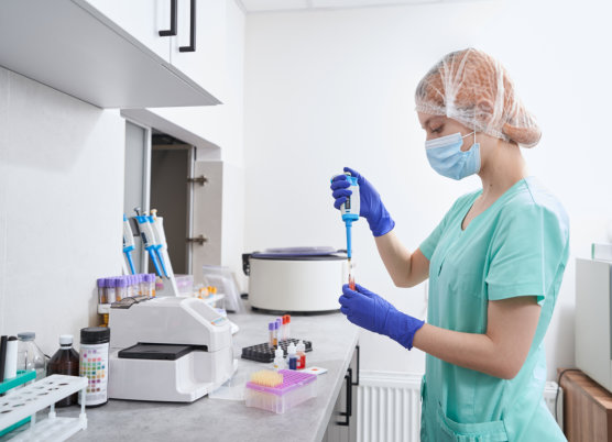 a nurse at the laboratory